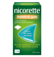 Гумки для відмови від куріння Нікоретте, NICORETTE Fresh Fruit, 2 мг/105 шт