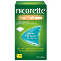 Никотиновая жевательная резинка с фруктовым вкусом Никоретте, Nicorette Freshfruit gum, 4mg/105 шт