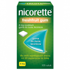 Нікотинова жувальна гумка з фруктовим смаком Нікоретте, Nicorette Freshfruit gum, 4mg/105 шт    