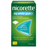 Никотиновая жевательная резинка зимняя мята Никоретте, Nicorette Icy white gum, 4mg/105 шт