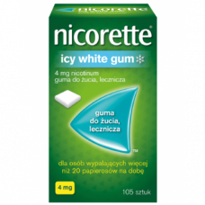 Нікотинова жувальна гумка зимова мята Нікоретте, Nicorette Icy white gum, 4mg/105 шт 