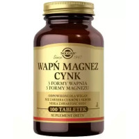 Витамины кальций, магний, цинк, Солгар, Solgar Wapń Magnez Cynk, 100 табл