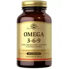 Вітаміни Омега 3-6-9 з насіння риби та огуречника, SOLGAR Omega 3-6-9 from fish linseed and borage, 60 капсул