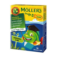 Риб'ячий жир для дітей з фруктовим смаком та вітаміном Д-3, Mollers Omega-3 fish, 36 желе