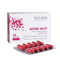 Пищевая добавка для поддержания здоровья кожи и иммунной системы, BIOTRADE Acne Out additive, 30 капс