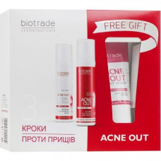 Набір для жирної та проблемної шкіри та шкіри з акне, Biotrade Acne Out 3 в 1 against acne