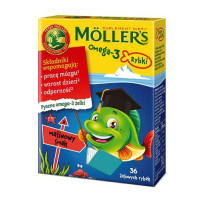 Риб'ячий жир для дітей з малиновим смаком та вітаміном Д-3, Mollers Omega-3 fish, 36 желе