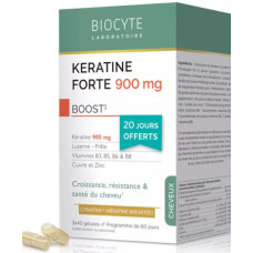 Biocyte Keratine Forte 900 mg Boost Pack K-Amine – Комплекс для роста и укрепления волос, 180 капсул