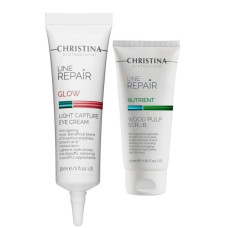 Christina Line Repair Glow — Багатофункціональний крем для шкіри навколо очей (30 мл) + Міні-скраб із деревинною целюлозою (20 мл)