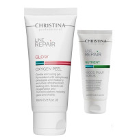 Christina Line Repair Glow — Кисневий пілінг (60 мл) + Міні-скраб із деревинною целюлозою (20 мл)