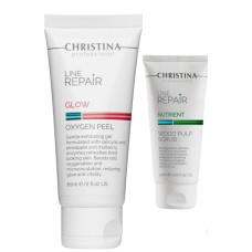 Christina Line Repair Glow — Кисневий пілінг (60 мл) + Міні-скраб із деревинною целюлозою (20 мл)