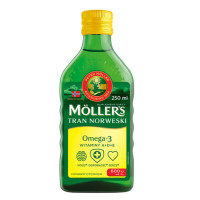 Mollers Tran Omega-3, Моллерс Тран, рыбий жир с лимонным вкусом, 250 мл – омега-3 для сердца, мозга и иммунитета