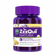 Вікс ZzzQuil Natura Мелатонін жувальні пастилки манго банан 30 шт — для сну, швидке засинання, без звикання