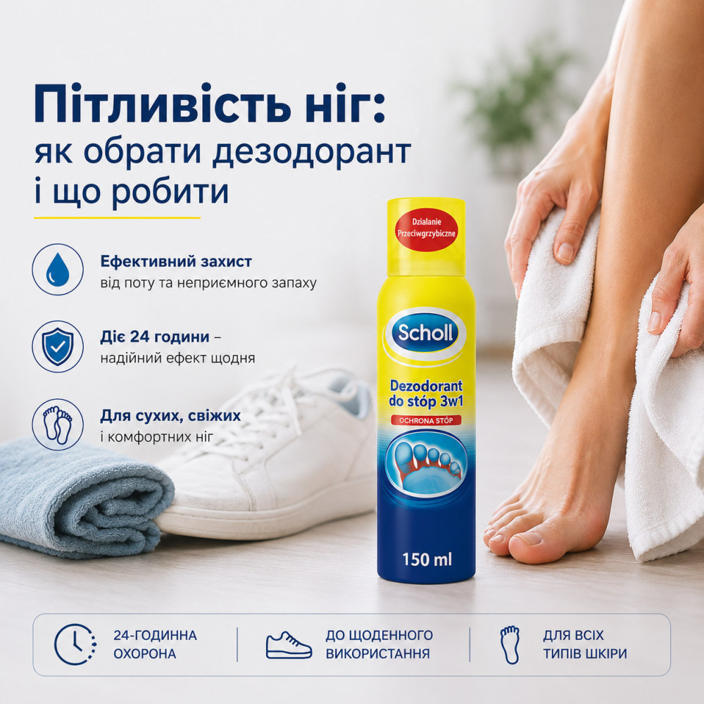 Пітливість ніг: як обрати дезодорант і що робити