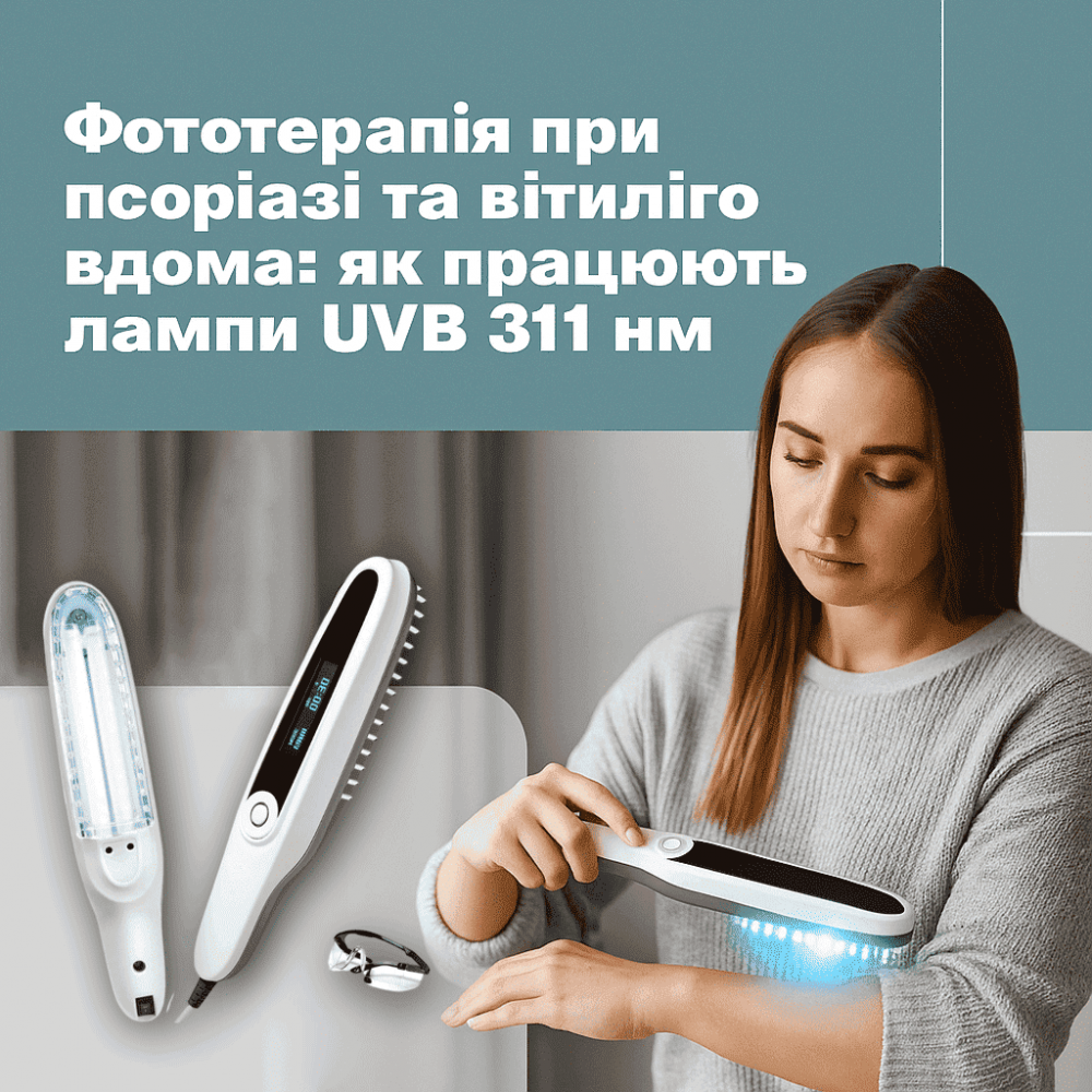Фототерапія при псоріазі та вітиліго вдома: як працюють лампи UVB 311 нм