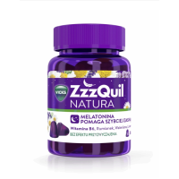 Вікс ZzzQuil Natura Vicks ZzzQuil Natura Мелатонін 1 мг — желе для сну з валеріаною, ромашкою та лавандою, смак лісових ягід, 30 шт