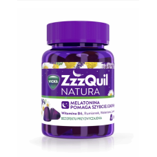 Вікс ZzzQuil Natura Vicks ZzzQuil Natura Мелатонін 1 мг — желе для сну з валеріаною, ромашкою та лавандою, смак лісових ягід, 30 шт