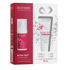 Набір для жирної та проблемної шкіри обличчя Biotrade Acne Out (активний крем, 30 мл + ніжний кисневий гель, 50 мл)