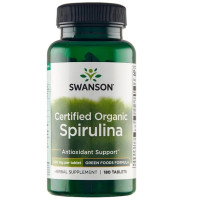 Swanson Spirulina 100% Organic таблетки 180 шт – органічна спіруліна для енергії, імунітету та детоксу (Свансон)