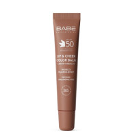 BABE SUN PROTECTION Бальзам-тинт для губ и щёк MOCHA с гиалуроновой кислотой и пептидами spf 50, 20 мл