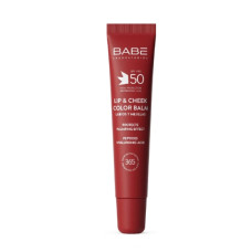 BABE SUN PROTECTION Бальзам-тинт для губ и щек CHERRY с гиалуроновой кислотой и пептидами SPF 50, 20 мл