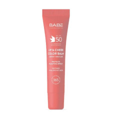 BABE SUN PROTECTION Бальзам-тинт для губ и щёк PINK с гиалуроновой кислотой и пептидами spf 50, 20 мл