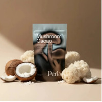 Mushroom Cacao Perla Helsa - функциональный напиток с какао и грибами-адаптогенами для фокуса, спокойствия и энергии без кофе, 175