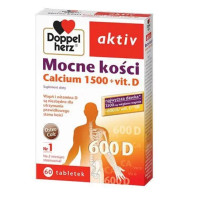 Doppelherz aktiv Крепкие кости 1500 + Витамин D – таблетки кальций + витамин D для костей и суставов, Допелгерц, 60 шт