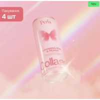 Функциональный напиток Collagen Drink с розой и персиком, Perla Helsa, набор 4 банки