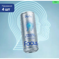 Функциональный напиток Focus Drink с грушевым и жасминовым вкусом, Perla Helsa, набор 4 банки