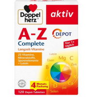 Doppelherz (Доппельгерц) A-Z Complete-23 витамины, минералы и элементы + Лютеин, 120 капсул