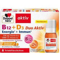 Doppelherz (Доппельгерц) B12 + D3 Duo Aktiv, питні ампули для імунітету, енергії та здоров’я кісток, 8 шт.