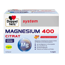 Doppelherz (Доппельгерц) Magnez 400 Cytrynian System, гранули магнію для енергії, серця та нервової системи, 60 шт.
