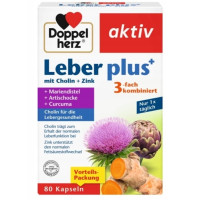 Doppelherz (Доппельгерц) Leber Plus+ — комплекс для здорової печінки, капсули 80 шт., підтримка детоксикації та обміну речовин