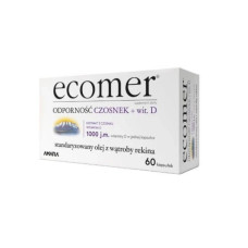 Ecomer Імунітет Часник + Вітамін D, масло печінки акули, 60 капсул (до 06.2026 р.)