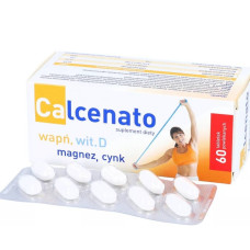 Calcenato (Кальценато) таблетки вкриті оболонкою, кальцій + вітамін D для кісток та суглобів, 60 шт.