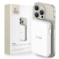 Внешний аккумулятор павербанк, TECH-PROTECT PB31 LifeMag MagSafe 10000 мАч, белый