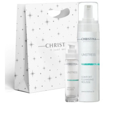 Christina Unstress - Подарочный набор Сыворотка для разглаживания морщин Абсолют, 30 мл + Очищающий мусс комфорт