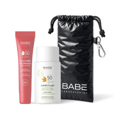 BABE Laboratorios - FACE & LIPS PINK SET: Матирующий флюид + Тинт PINK + Чехол для очков в подарок