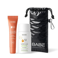 BABE Laborarorios - FACE & LIPS NUDE SET: Матирующий флюид + Тинт NUDE + Чехол для очков в подарок