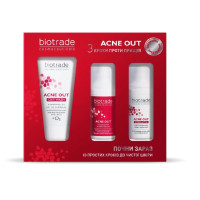 Компактний набір ACNE OUT «Три кроки проти прищів» Biotrade (лосьйон 20 мл + крем 20 мл + гель для вмивання 50 мл)