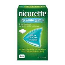 Жувальна гумка від куріння Нікоретте Айсі Вайт (Nicorette Icy White) 2 мг — нікотинозамісна терапія, 105 шт