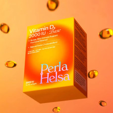 Нервова система, сон, імунітет, робота мозку, кістки, зуби та шкіра, вітамін D3 2000 IU Base, Perla Helsa, Перла Хелса, 60 капсул