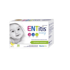 ЕНТИТИС БЕБИ ENTitis Baby 30 пакетиков – порошок для детей от 6 месяцев, Streptococcus salivarius K12 Bactoblis, витамин D, банановый вкус