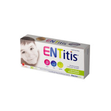 Ентітіс ENTitis 30 таблеток для розсмоктування — для підтримки імунітету дітей, зі смаком полуниці, вітамін C і вітаміни групи B