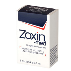 Шампунь від лупи Зоксин-Мед (Zoxin-Med) з кетоконазолом 20 мг/мл, 6 пакетиків по 6 мл — лікування себорейного дерматиту