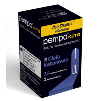 Тест-смужки для вимірювання кетонів у крові Pempa KETO 25 шт + 1 кодуюча смужка — для глюкометра Pempa KETO 2в1, контроль кетозу