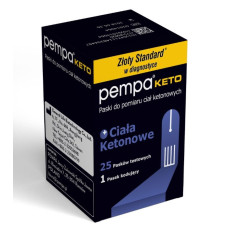 Тест-смужки для вимірювання кетонів у крові Pempa KETO 25 шт + 1 кодуюча смужка — для глюкометра Pempa KETO 2в1, контроль кетозу