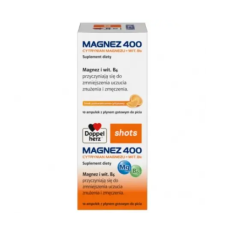 Doppelherz Shots Magnesium 400 – Магний + Витамин B6 для энергии и нервной системы, Допелгерц, 10×25 мл