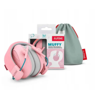 Alpine Muffy Kids – рожеві навушники, комфортний захист слуху 25 дБ для дітей 5–16 років